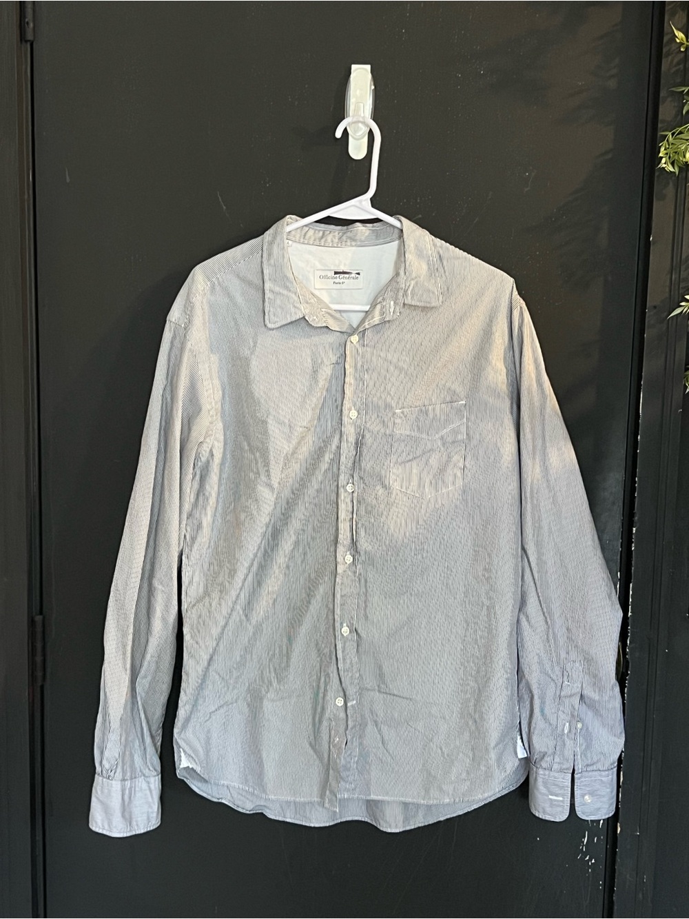 Officine Generale Light Blue Long-Sleeve Button Shirt